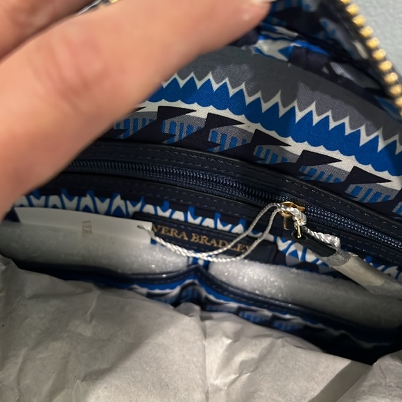 Vera Bradley Bowled Over Bag Classic Navy Genuine Leather - Picture 10 of 17